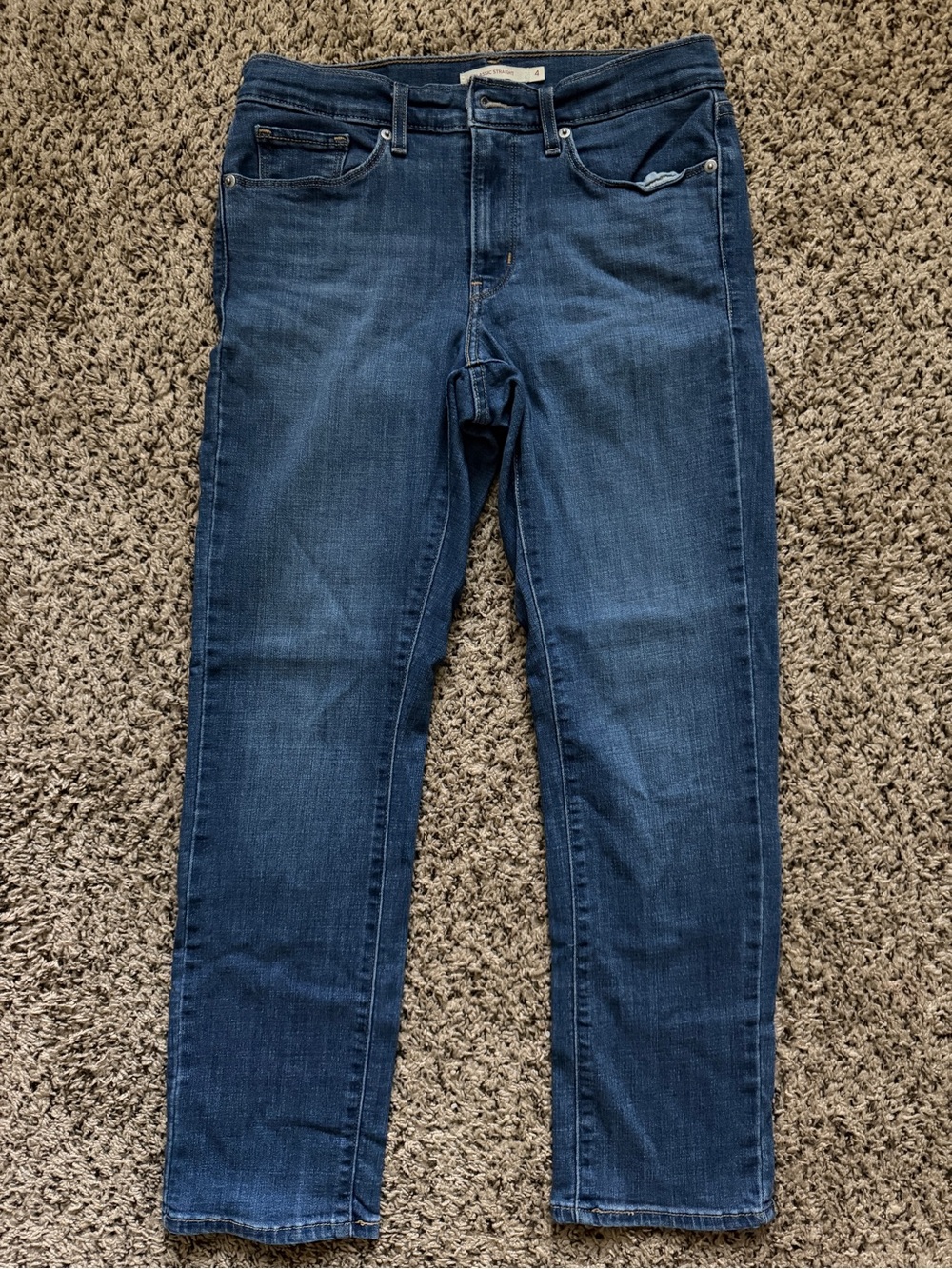 Levi's Navy Slim Straight Jeans - Size 4